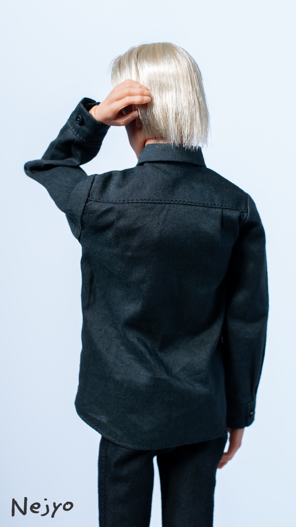 【六分の一男子図鑑】長袖シャツ『黒』