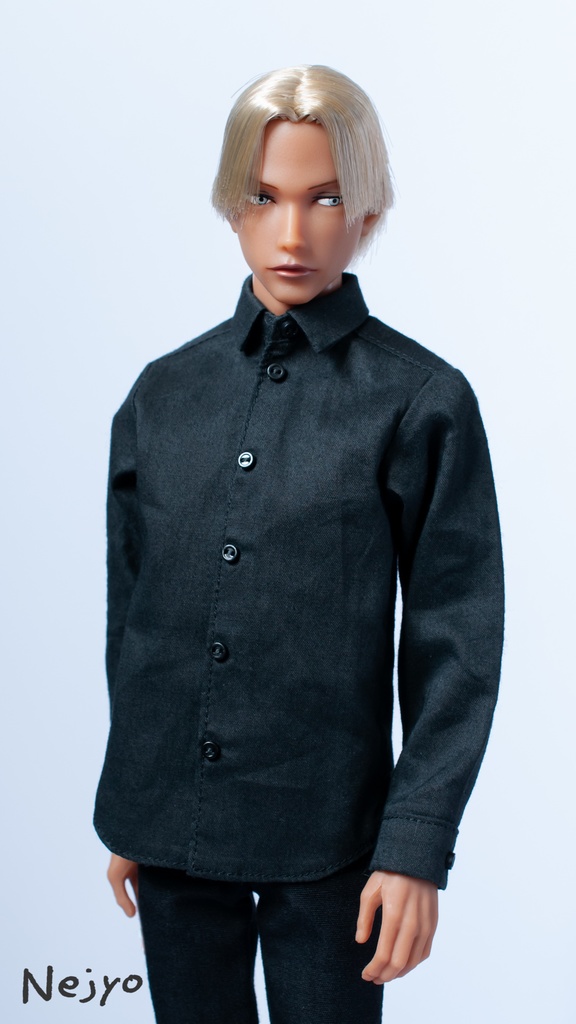 【六分の一男子図鑑】長袖シャツ『黒』