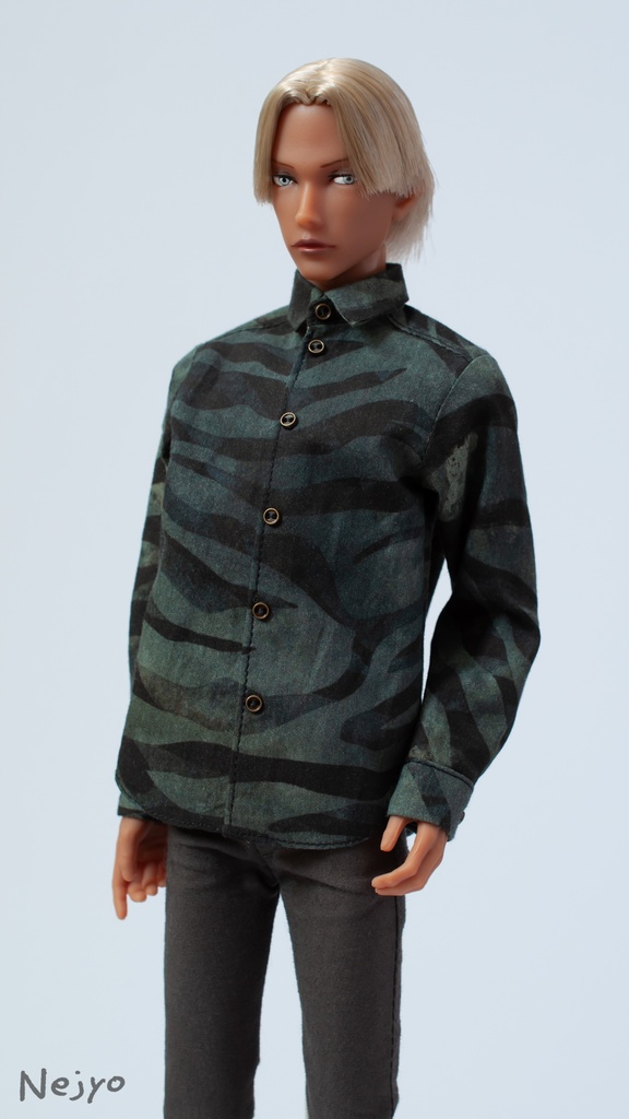 【六分の一男子図鑑】長袖シャツ『アニマルグリーン』