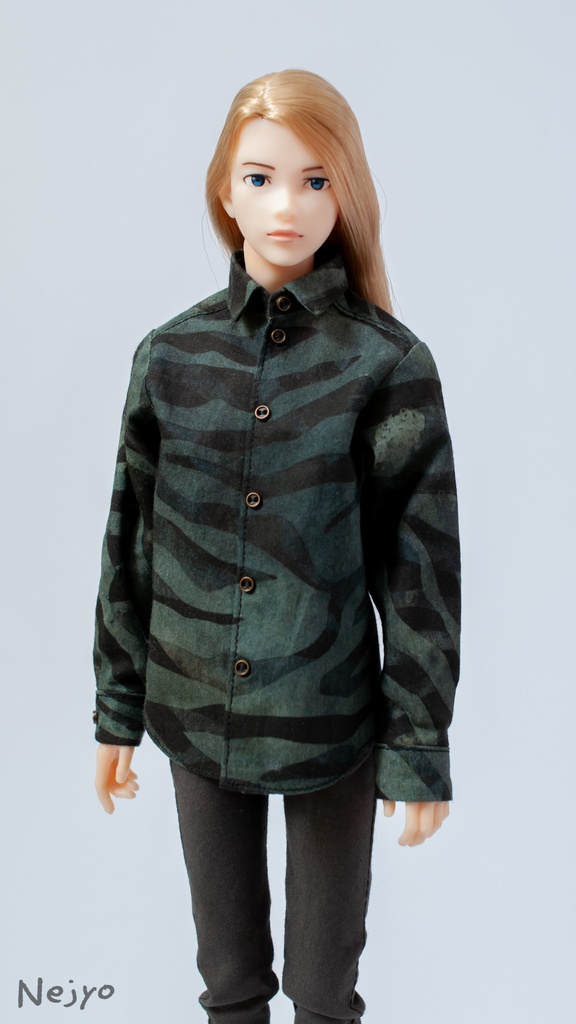 【六分の一男子図鑑】長袖シャツ『アニマルグリーン』