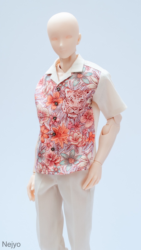 【オビツボディ30】半袖開襟シャツ 虎柄