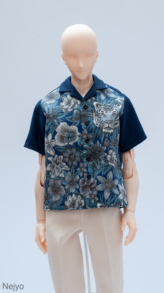 【オビツボディ30】半袖開襟シャツ 虎柄