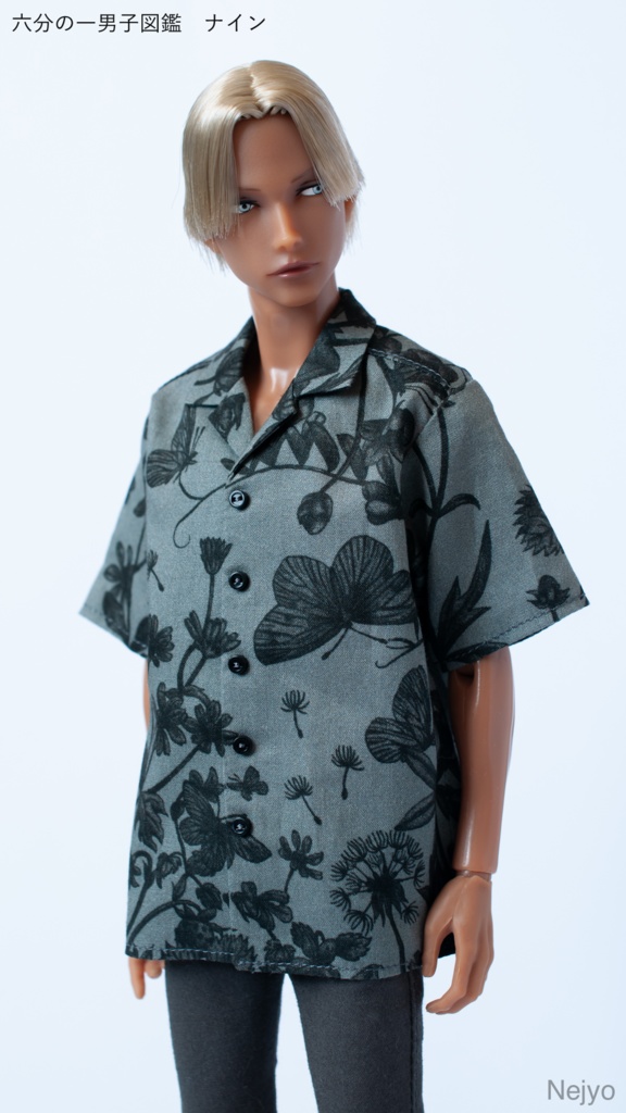 【オビツボディ30】半袖開襟シャツ『曇天の蝶』