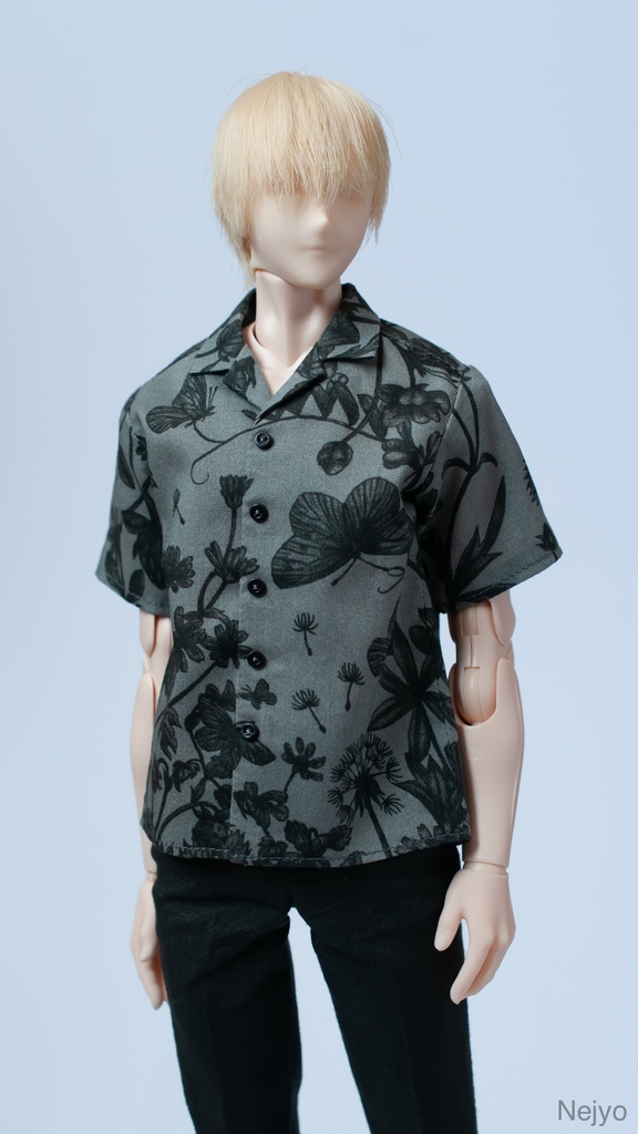 【オビツボディ30】半袖開襟シャツ『曇天の蝶』