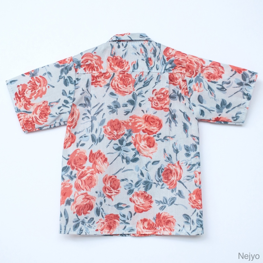 【オビツボディ30】半袖開襟シャツ『Dancing Roses』