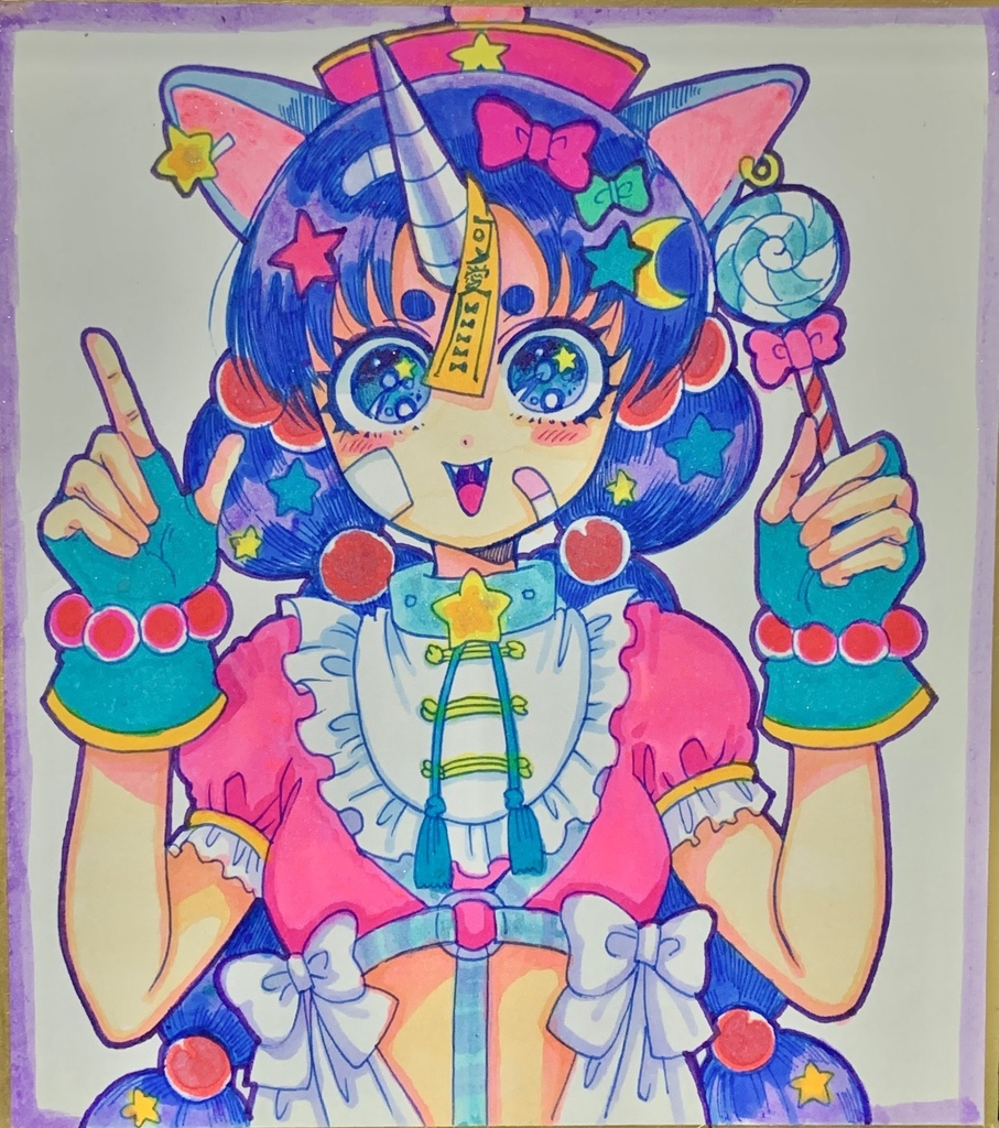 原画色紙描きます！