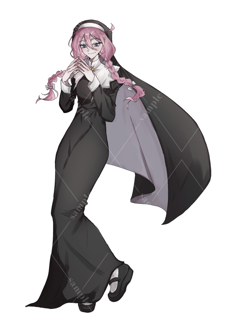 【無料/有料】シスター風の女の子【立ち絵素材】