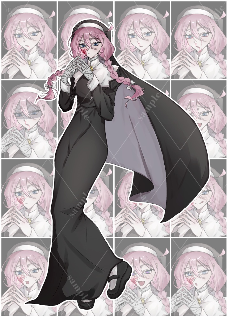 【無料/有料】シスター風の女の子【立ち絵素材】