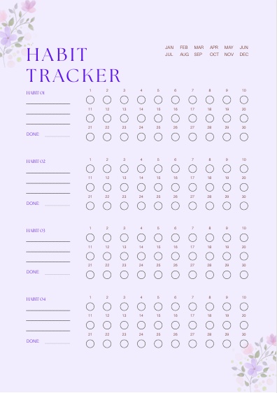 シンプル・生活リズム管理表（A4・PDF）