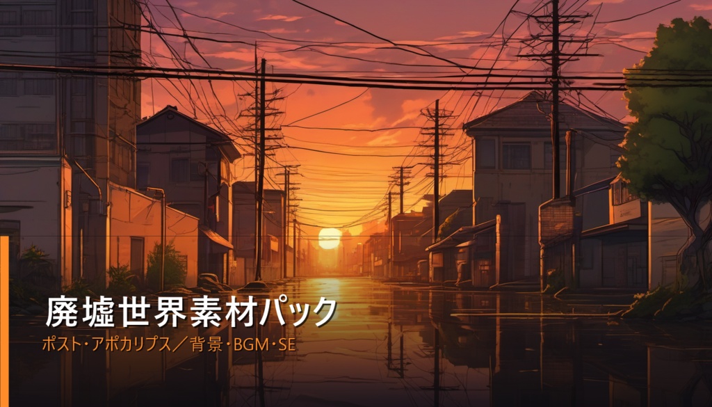 【NovelCraft対応】素材パック「廃墟世界」ポスト・アポカリプス背景・BGM・SE素材集(第2弾)