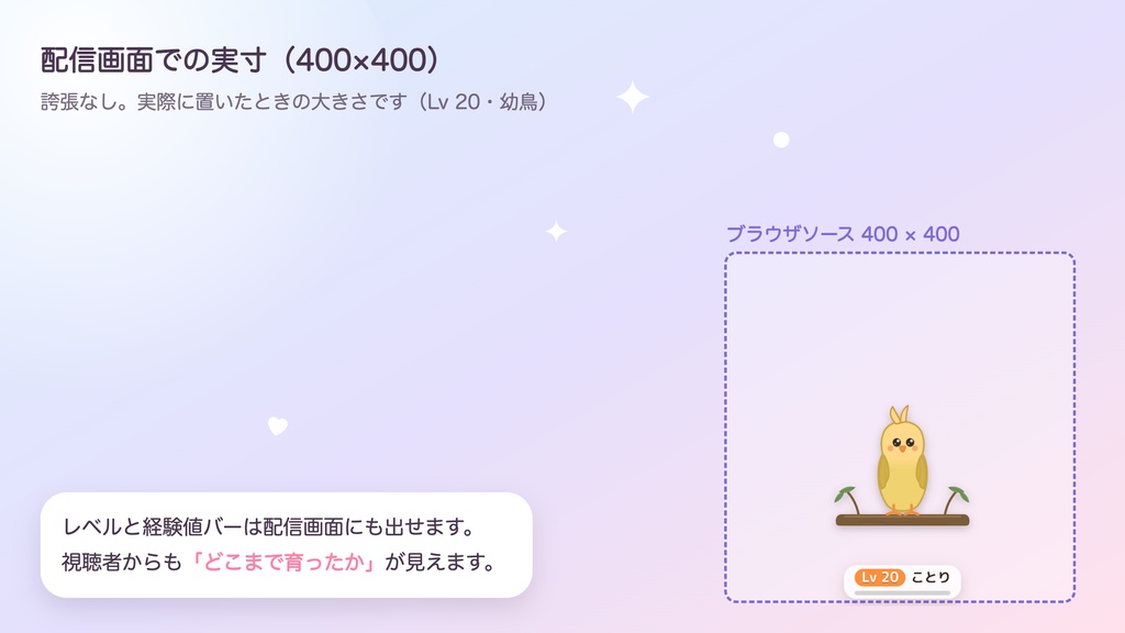 ことり|コメントで孵る、月光の鳥(わんコメ対応・OBS配信ペット)