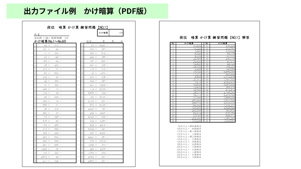 そろばん問題作成ソフト|珠算・暗算(段位相当)プリントを自動生成