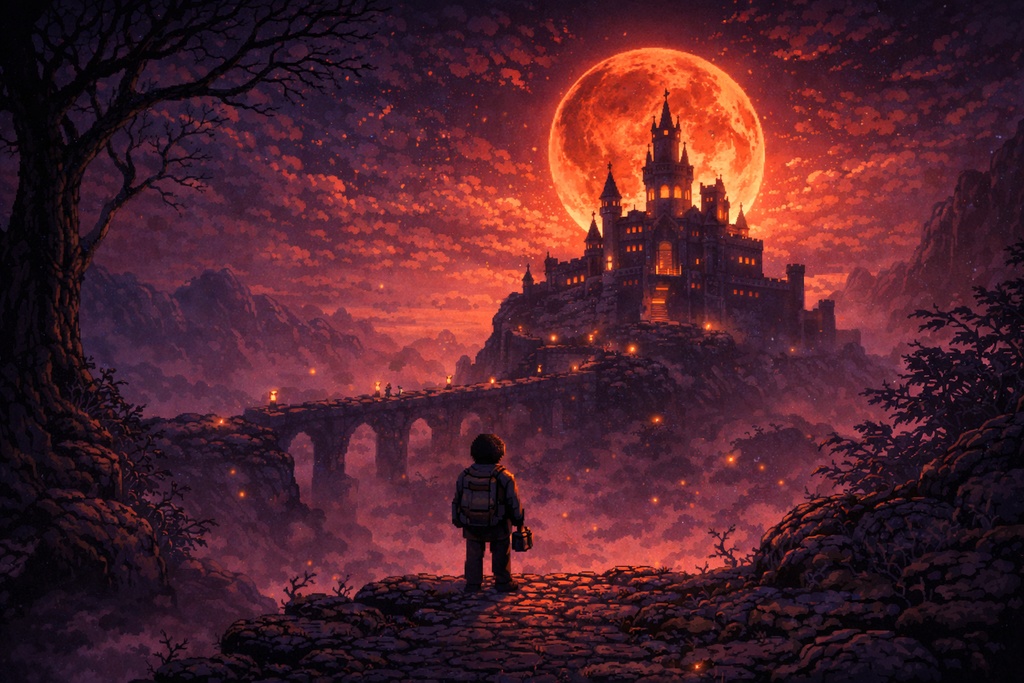 PixelStory 素材集 Vol.01 |光と闇の幻想冒険ドット背景10枚セット