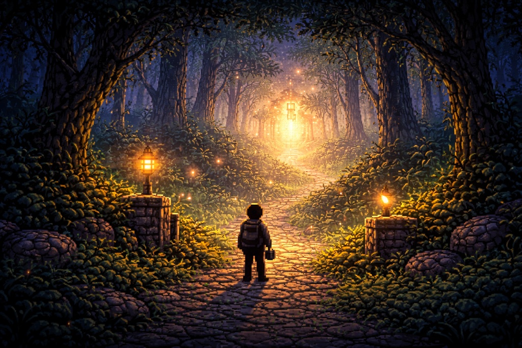 PixelStory 素材集 Vol.01 ｜光と闇の幻想冒険ドット背景10枚セット