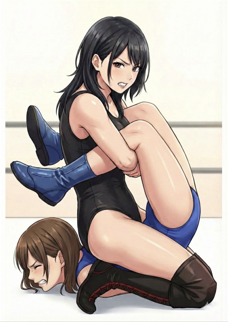 【高画質】女子プロレス『逆エビ固め』特化イラスト集【75枚収録】【ボストンクラブ】