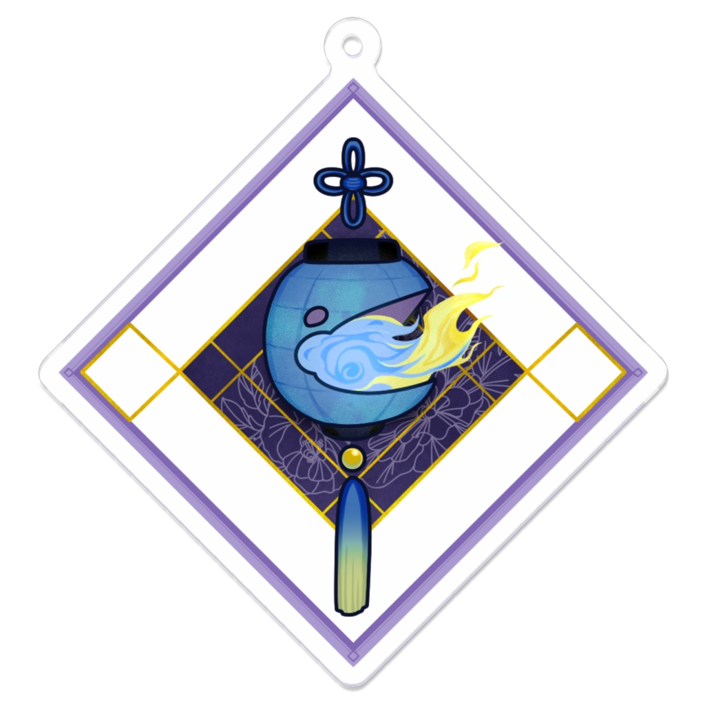 藍色のアクリルキーホルダー