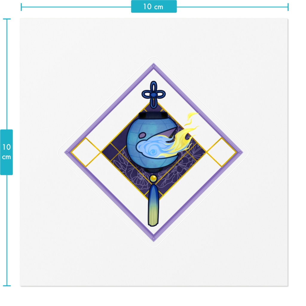 藍色の透明ステッカー