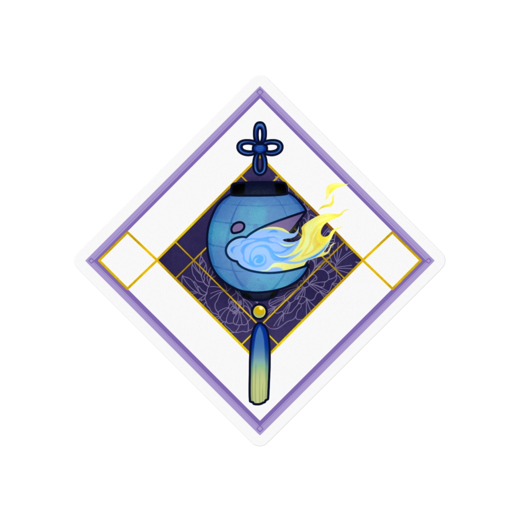 藍色の透明ステッカー