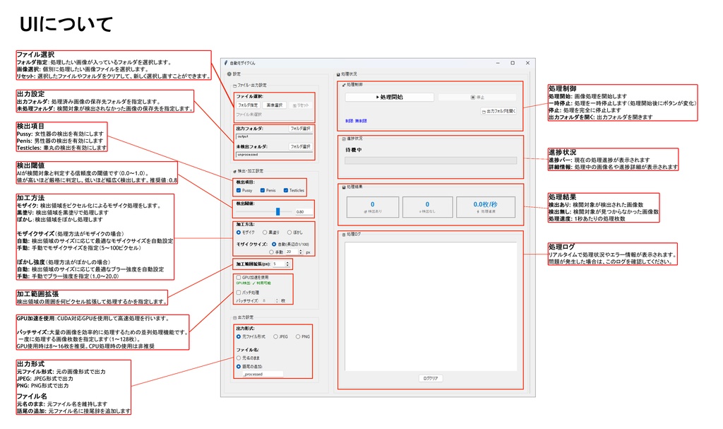 【自動モザイクツール】自動モザイクくん