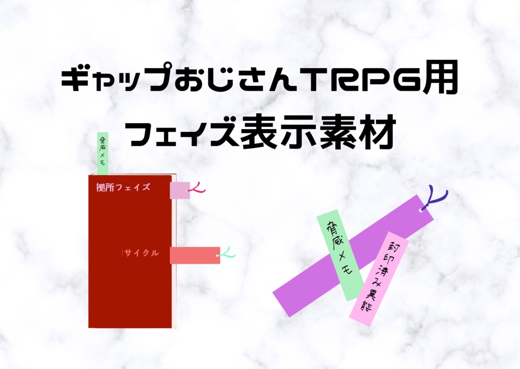 ギャップおじさんTRPG用フェイズ表示本風素材