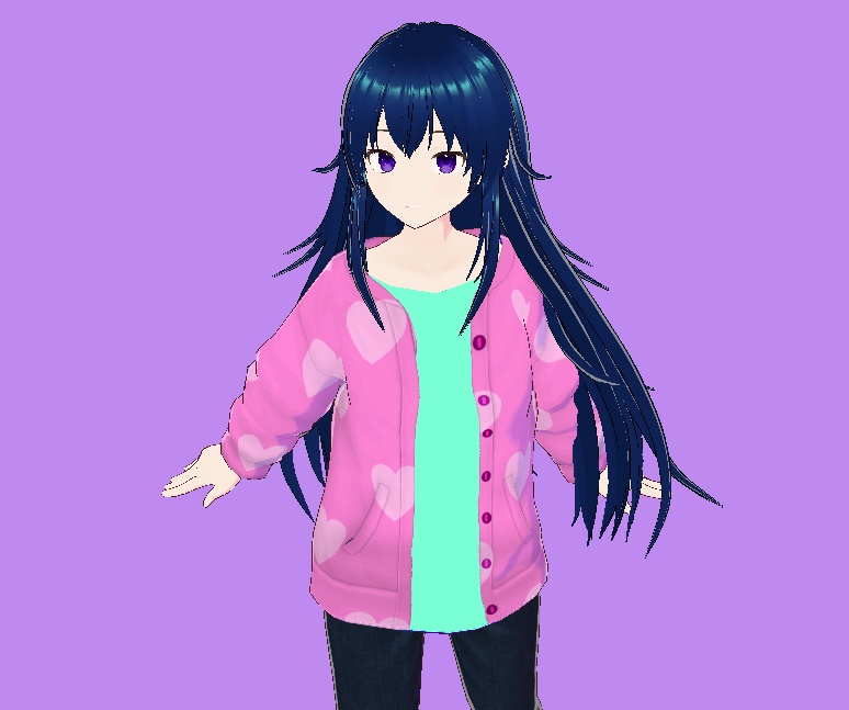 【vroid無料衣装】柄物カーディガン