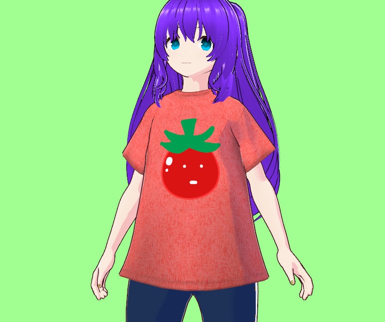 【vroid無料衣装】夏野菜Tシャツ