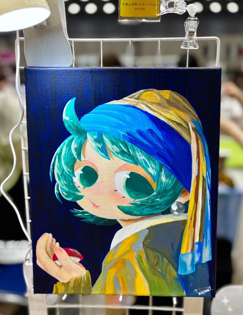 🍣50%off🍣【原画】真珠の耳飾りのすしみちゃん