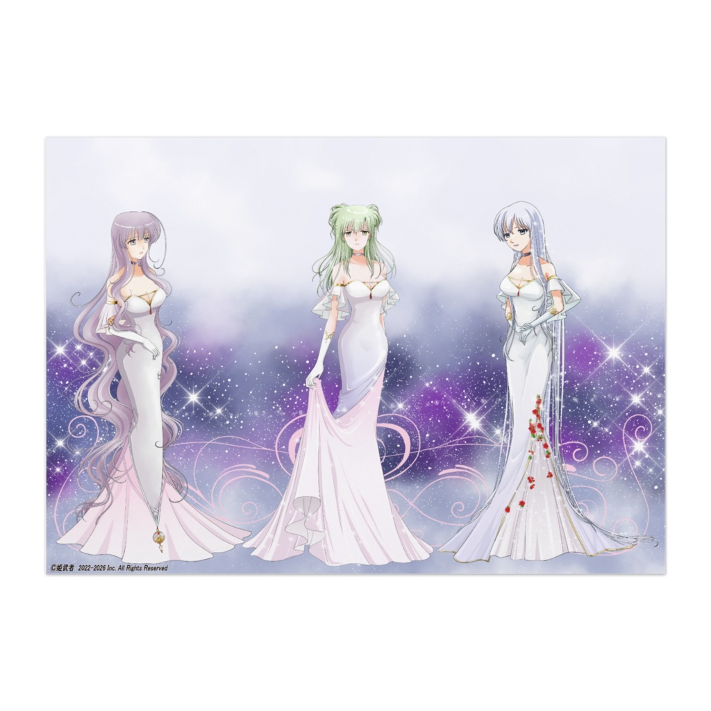 仲良し3人娘のドレスポスター