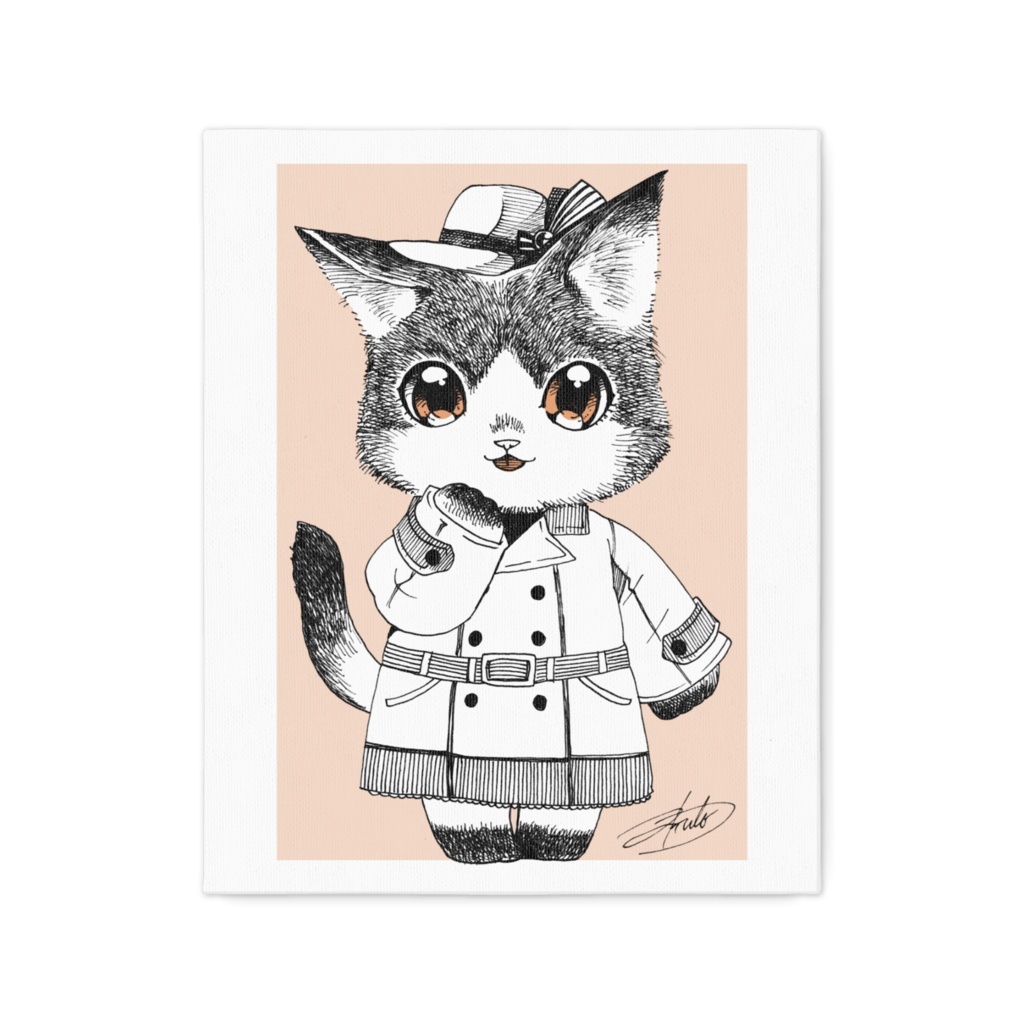 猫キャンバスシリーズ【トレンチコート】