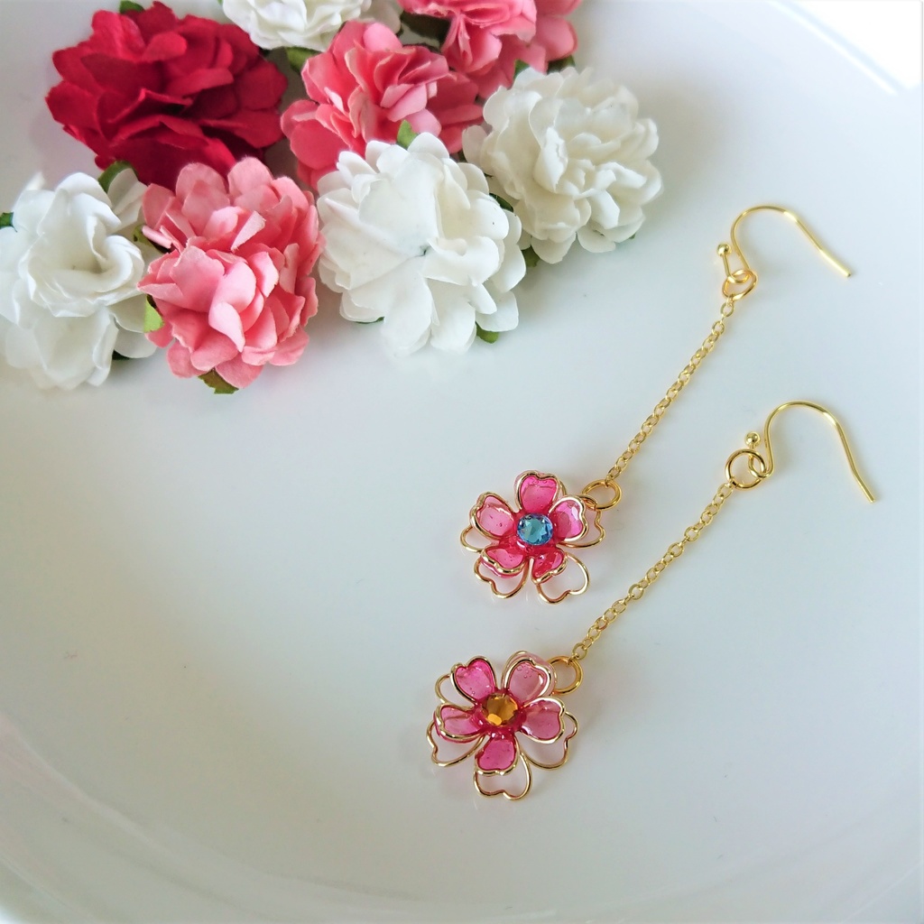 サクラソウのピアス