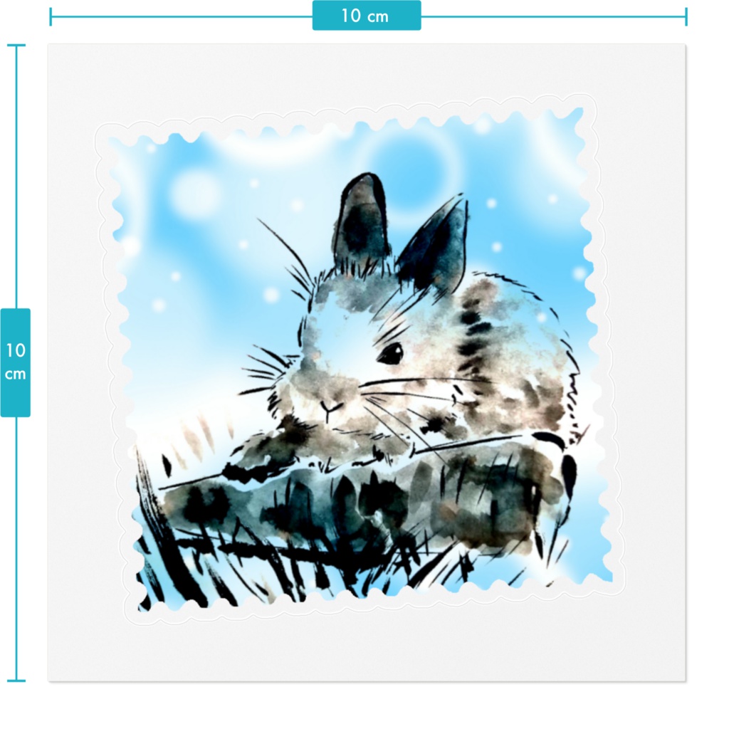 墨うさぎステッカー