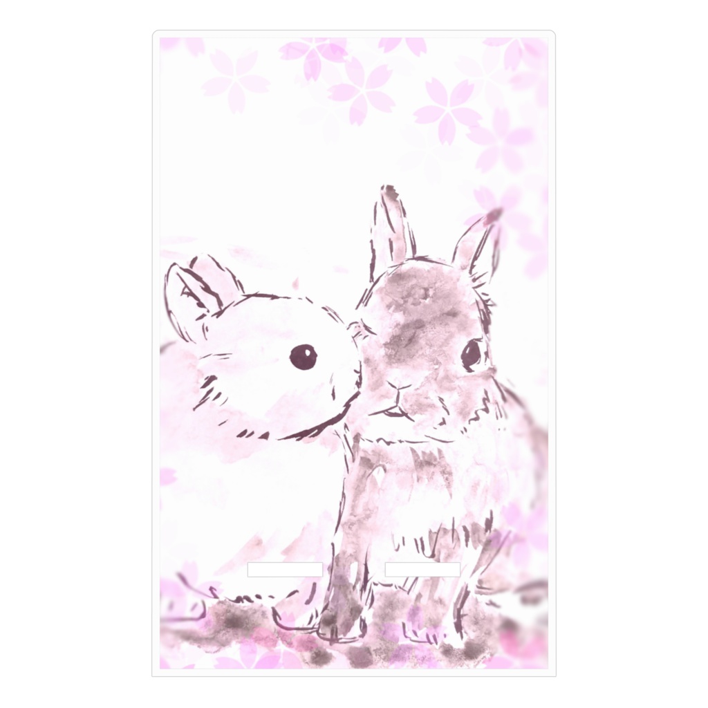 仲良しうさぎ〈桜〉スマホスタンド
