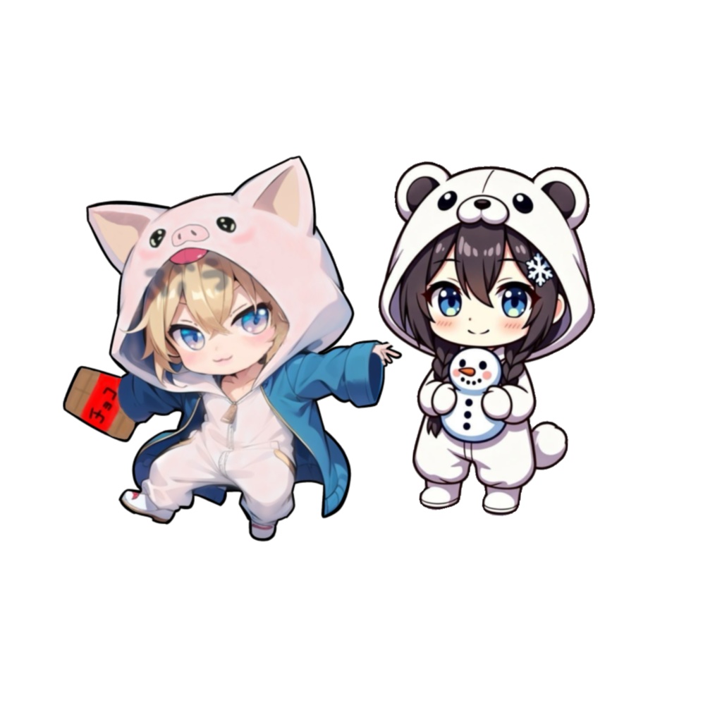 ブウたん&ゆきね　お得ステッカーセット