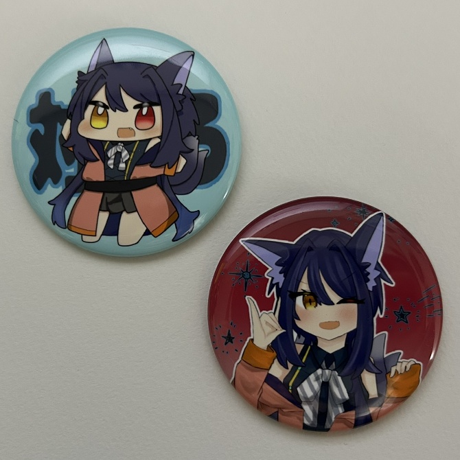 狐神アヤ_オリジナル缶バッヂ2021
