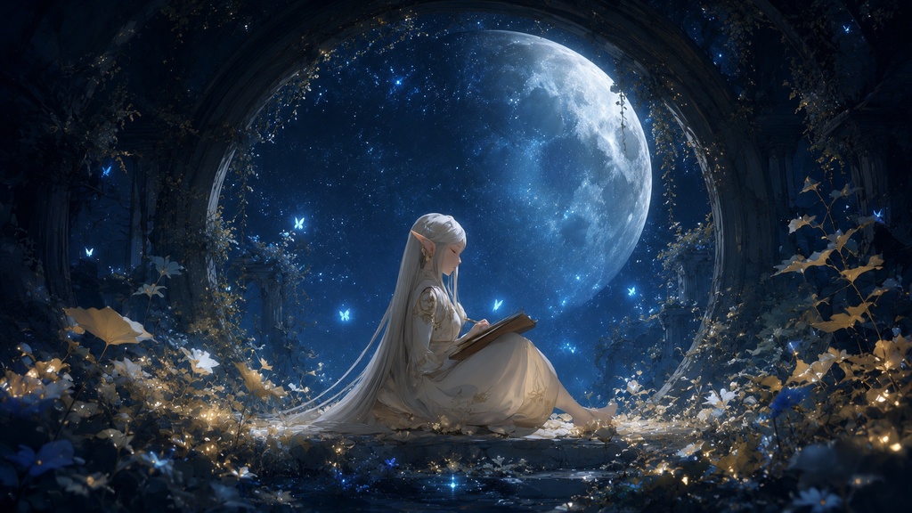 月灯りに綴るエルフの詩-Moonlit Verses