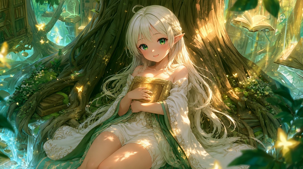 木漏れ日に眠るエルフの書庫 - The Elven Library Beneath the Canopy