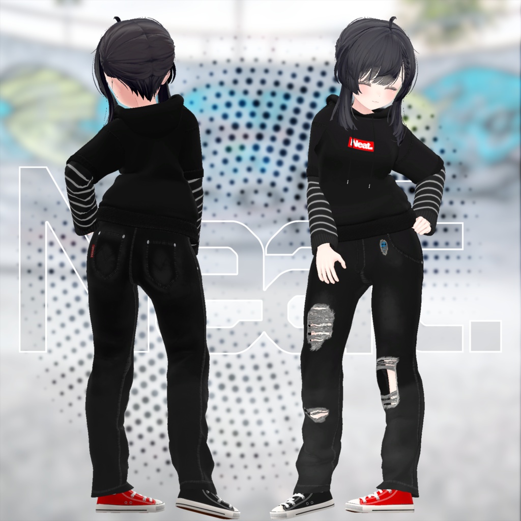 『Neat.』Skater - スケーター - Denim Jeans デニム ジーンズ - Hoodie パーカー - Converse コンバース