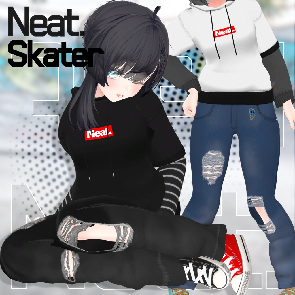 『Neat.』Skater - スケーター - Denim Jeans デニム ジーンズ - Hoodie  パーカー -  Converse コンバース 