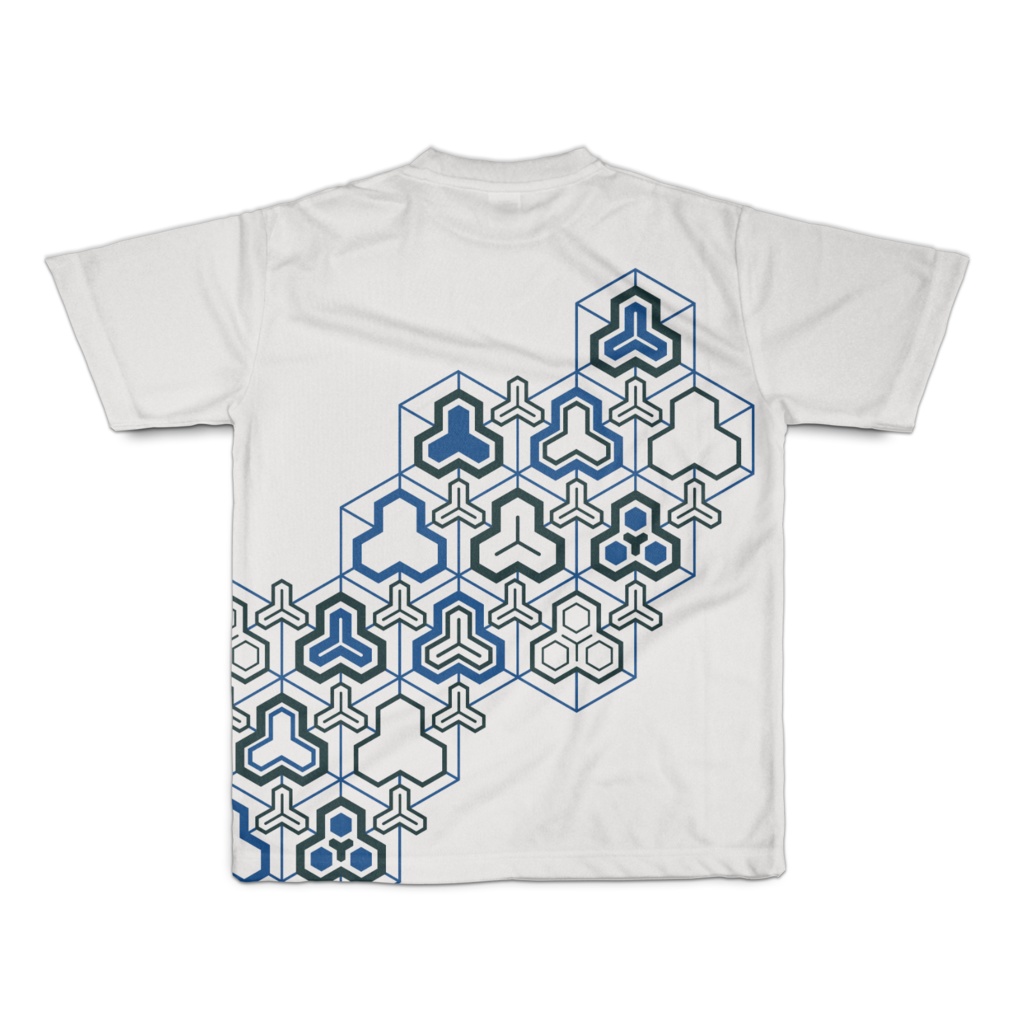 和柄Tシャツ(毘沙門亀甲)白
