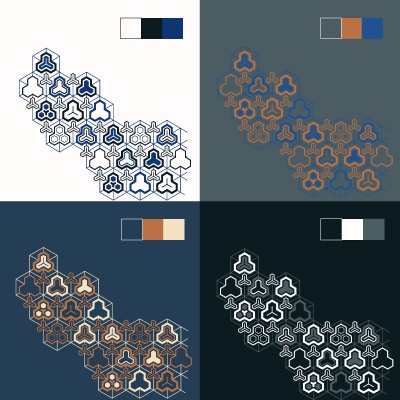 和柄Tシャツ(毘沙門亀甲)灰