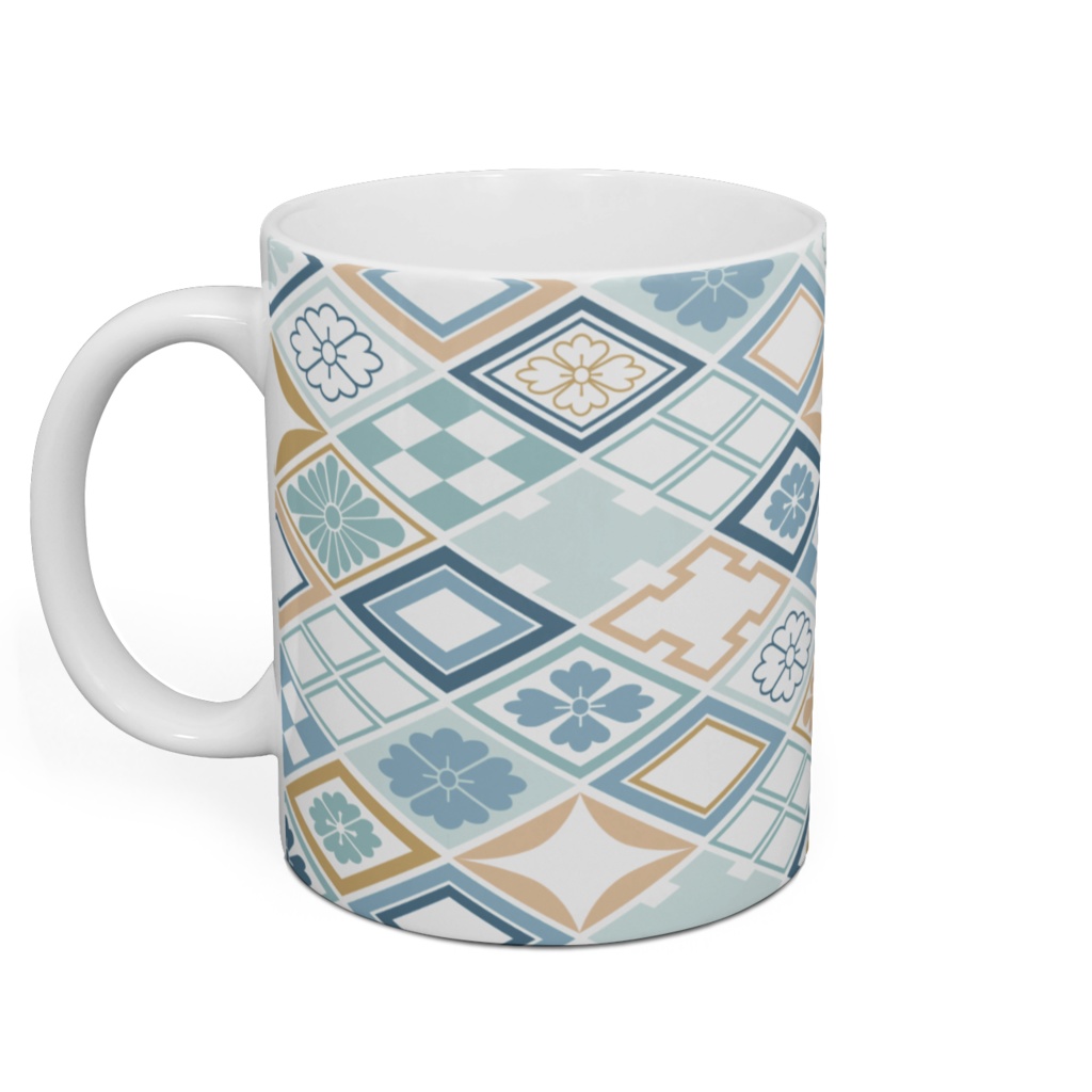 菱文様マグカップ