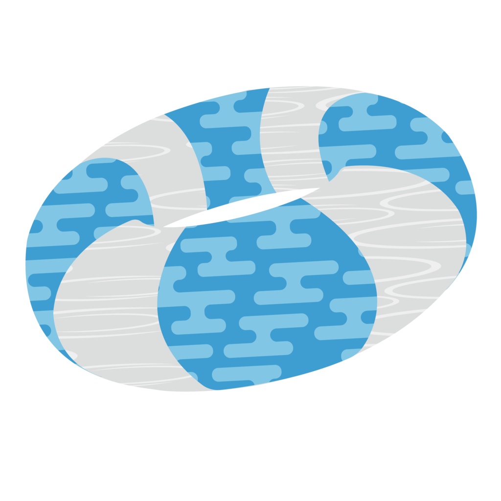 和柄浮き輪Tシャツ紺