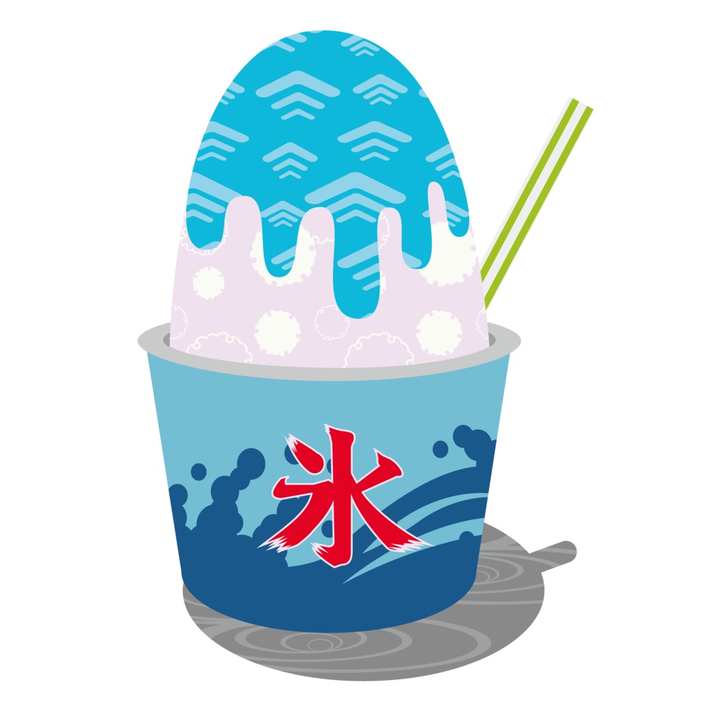 和柄かき氷キッズTシャツ