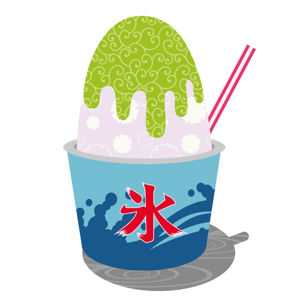 和柄かき氷キッズTシャツ