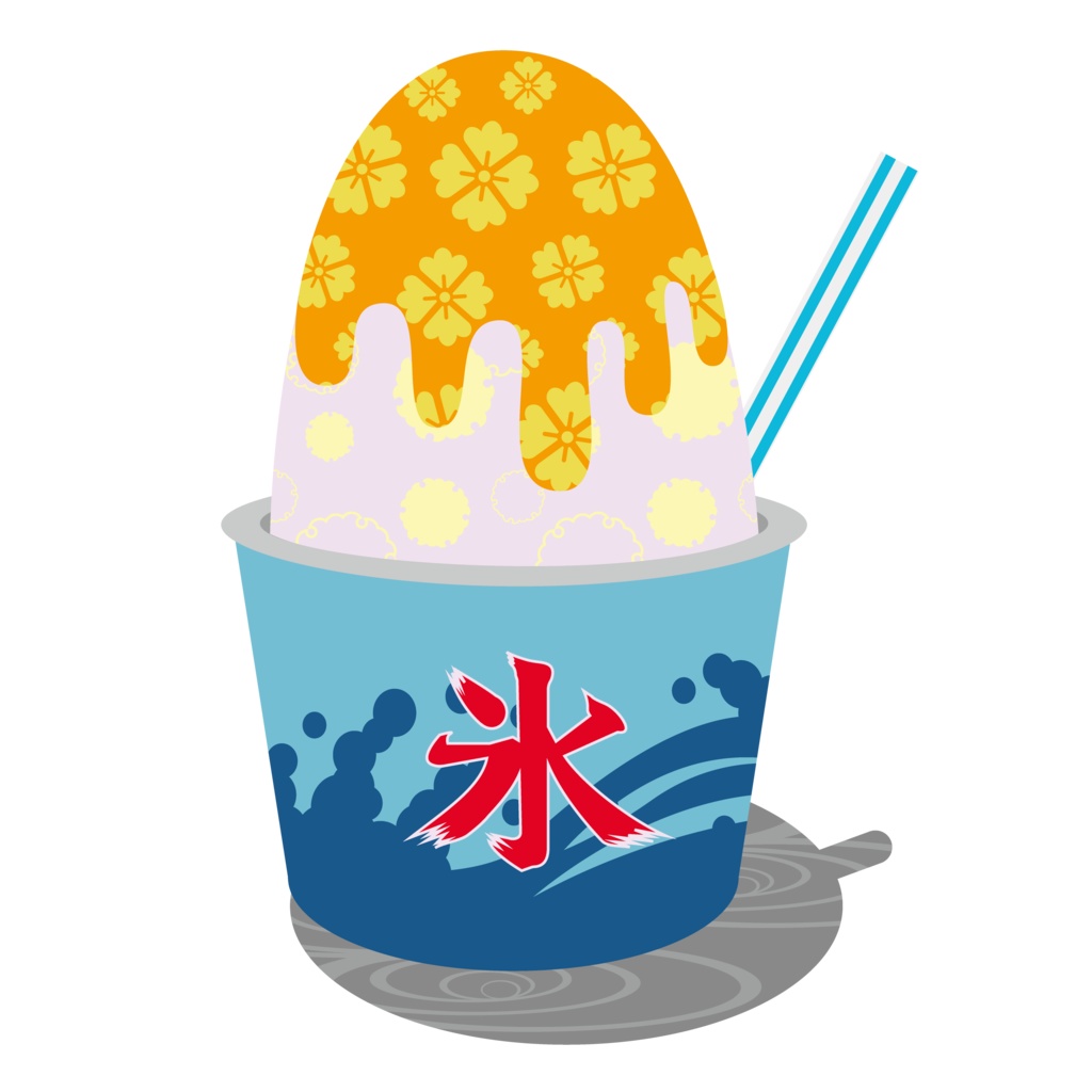 和柄かき氷キッズTシャツ