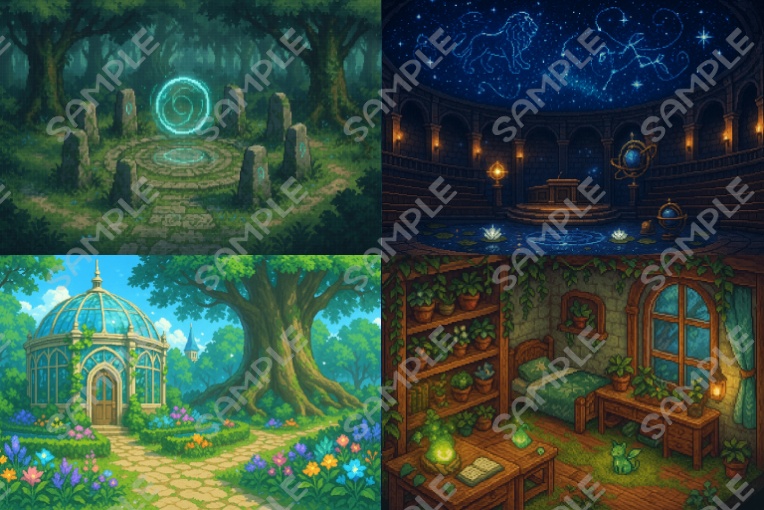 【ドット風】ファンタジー背景〜第1集〜(全81枚)