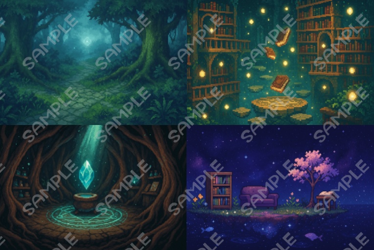 【ドット風】ファンタジー背景〜第1集〜(全81枚)