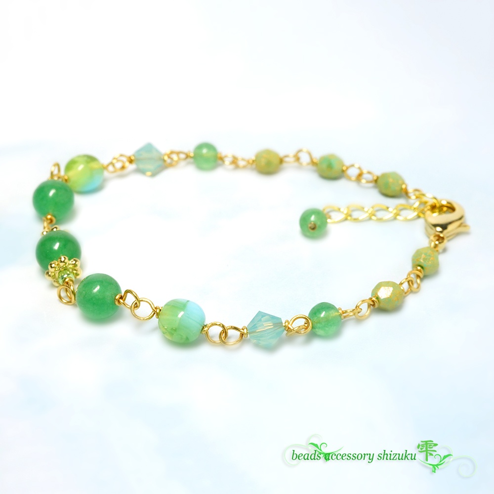 【5月誕生石】天然石ブレスレットS*グリーンアベンチュリン