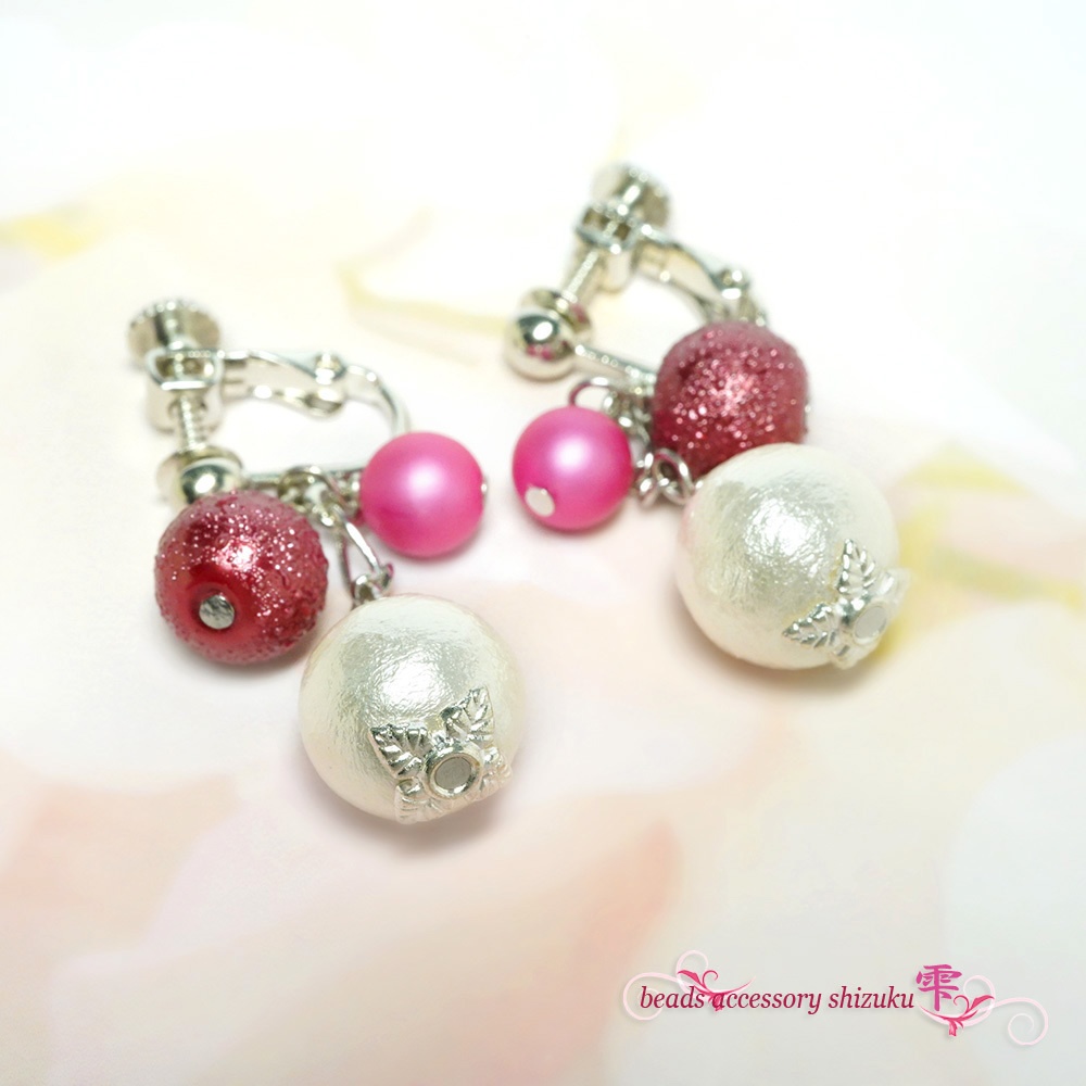 3色パールイヤリング