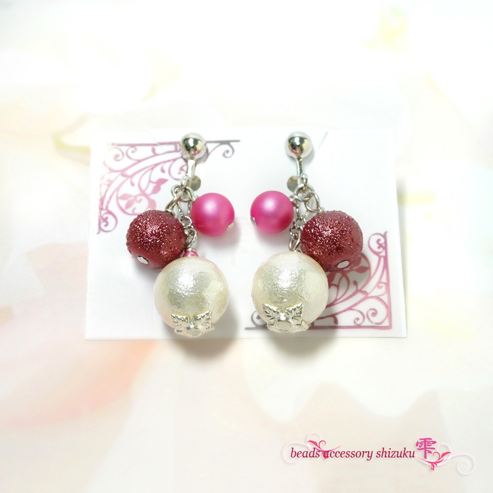 3色パールイヤリング